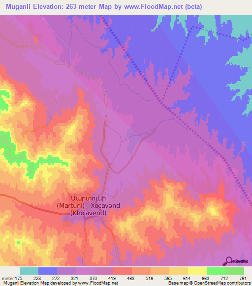 Muganli,Azerbaijan Elevation Map