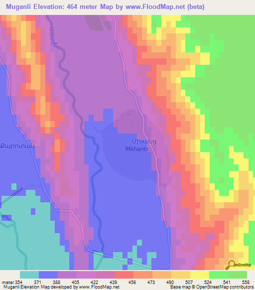 Muganli,Azerbaijan Elevation Map
