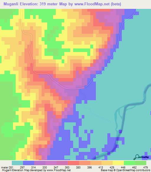 Muganli,Azerbaijan Elevation Map
