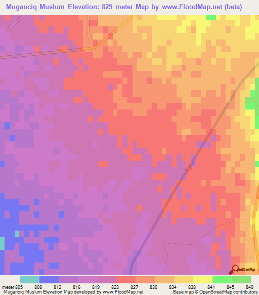Muganciq Muslum,Azerbaijan Elevation Map