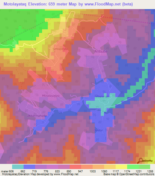Motolayataq,Azerbaijan Elevation Map