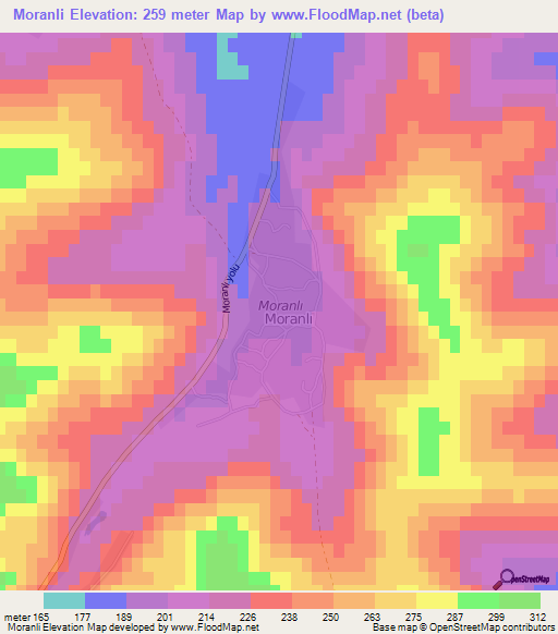 Moranli,Azerbaijan Elevation Map