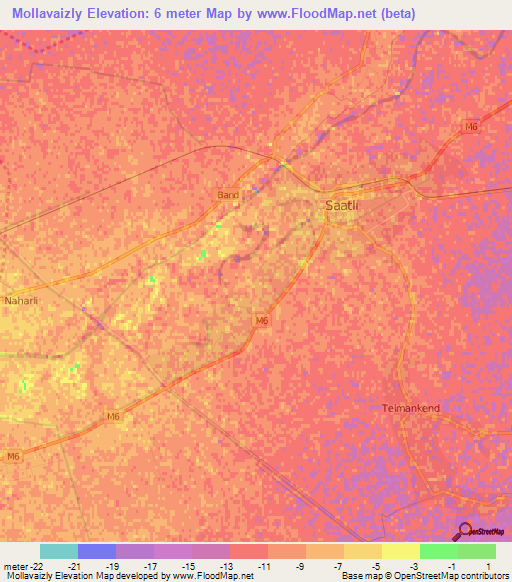 Mollavaizly,Azerbaijan Elevation Map
