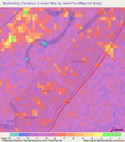 Mollavaizly,Azerbaijan Elevation Map