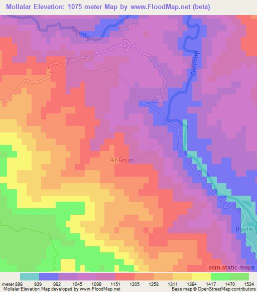 Mollalar,Azerbaijan Elevation Map