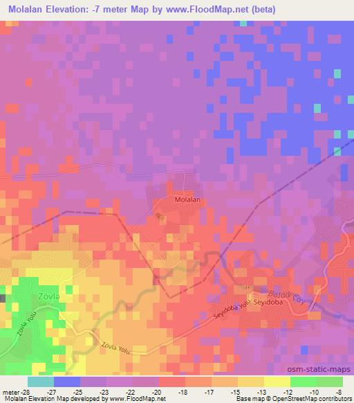 Molalan,Azerbaijan Elevation Map