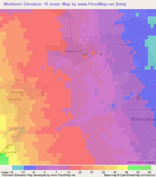 Mishkemi,Azerbaijan Elevation Map