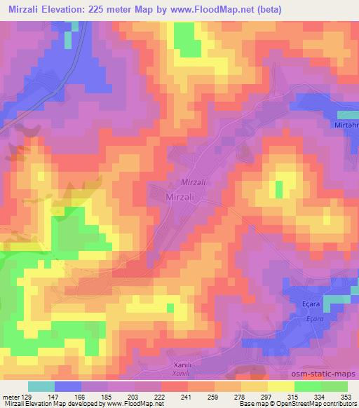 Mirzali,Azerbaijan Elevation Map