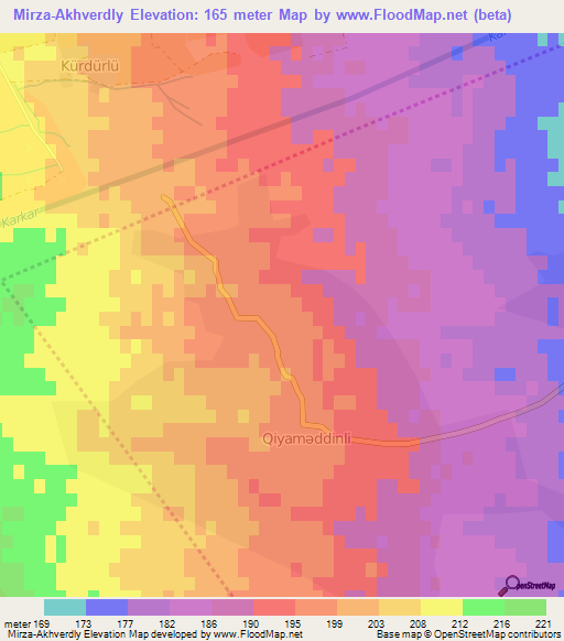 Mirza-Akhverdly,Azerbaijan Elevation Map