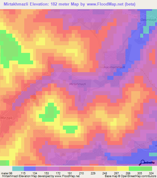 Mirtakhmazli,Azerbaijan Elevation Map