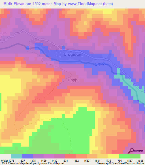 Mirik,Azerbaijan Elevation Map