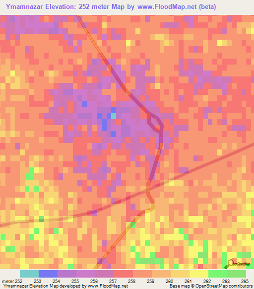 Ymamnazar,Turkmenistan Elevation Map