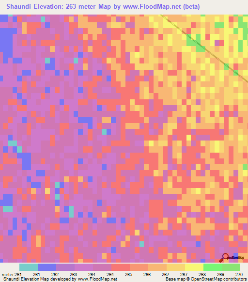 Shaundi,Turkmenistan Elevation Map