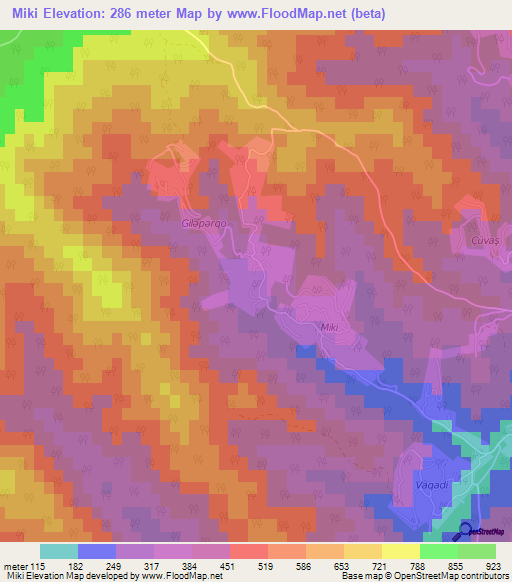 Miki,Azerbaijan Elevation Map