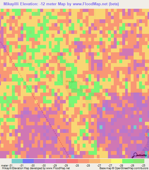 Mikayilli,Azerbaijan Elevation Map