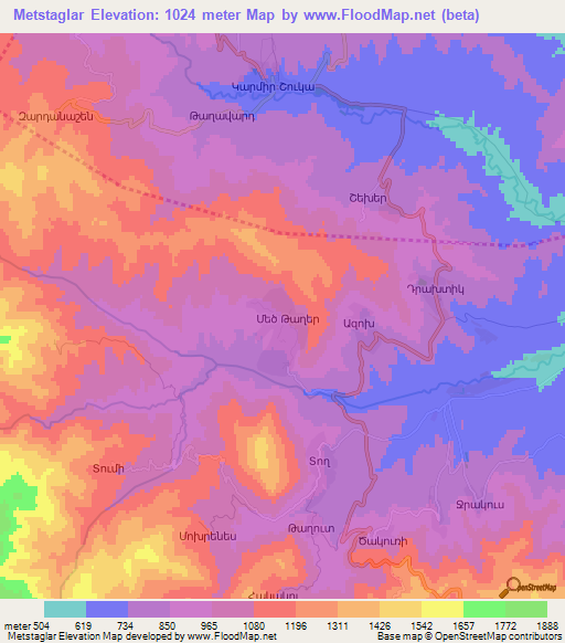 Metstaglar,Azerbaijan Elevation Map