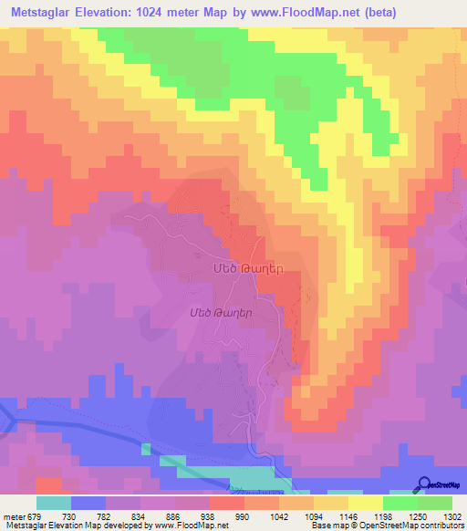 Metstaglar,Azerbaijan Elevation Map