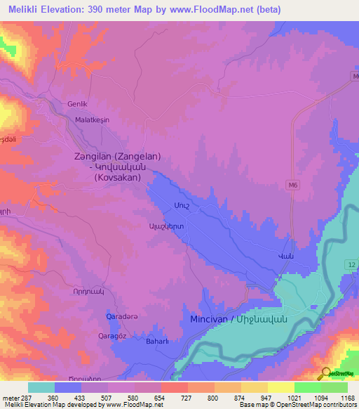 Melikli,Azerbaijan Elevation Map
