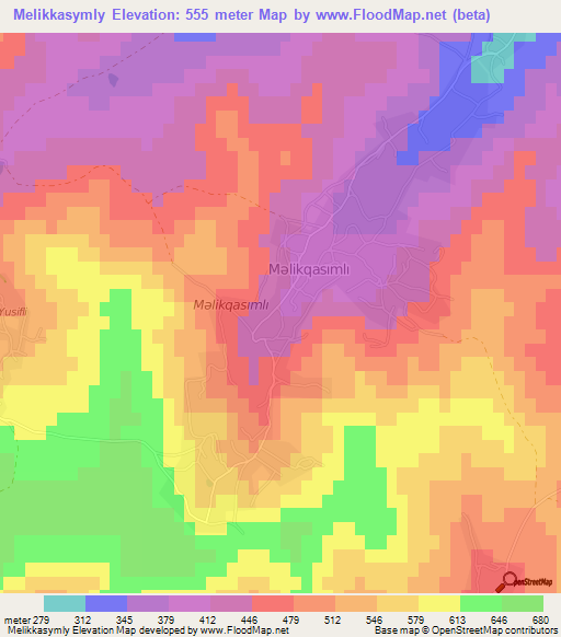 Melikkasymly,Azerbaijan Elevation Map