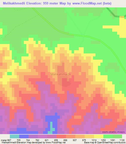 Melikakhmedli,Azerbaijan Elevation Map