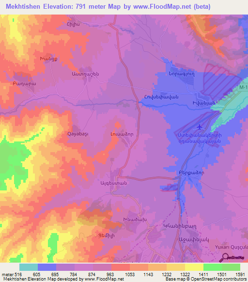 Mekhtishen,Azerbaijan Elevation Map
