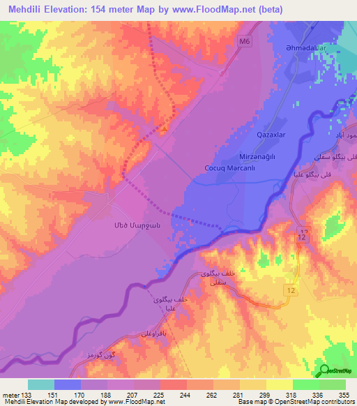 Mehdili,Azerbaijan Elevation Map