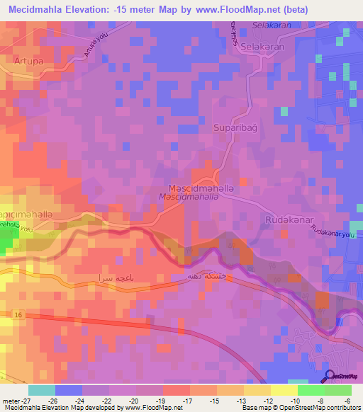 Mecidmahla,Azerbaijan Elevation Map
