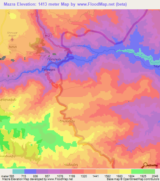 Mazra,Azerbaijan Elevation Map