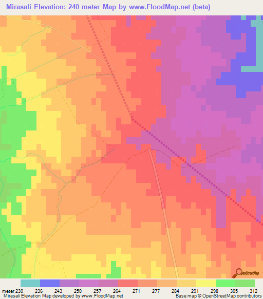 Mirasali,Azerbaijan Elevation Map