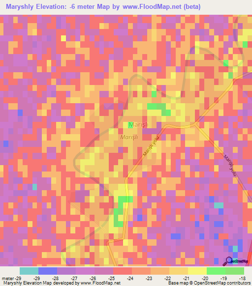 Maryshly,Azerbaijan Elevation Map