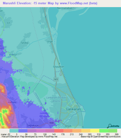 Marushli,Azerbaijan Elevation Map