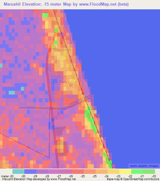 Marushli,Azerbaijan Elevation Map