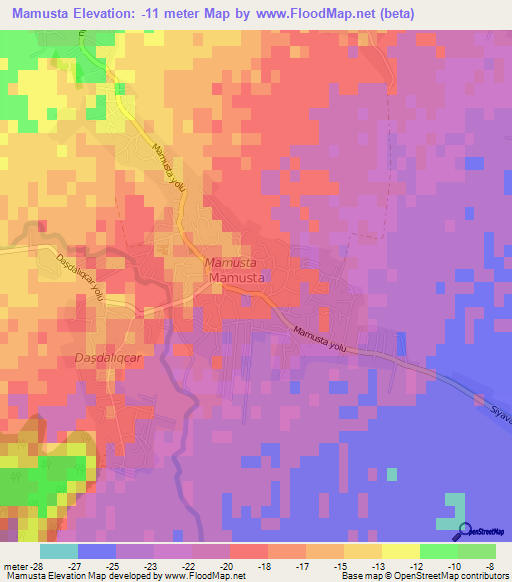 Mamusta,Azerbaijan Elevation Map