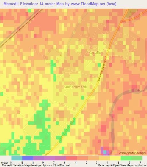 Mamedli,Azerbaijan Elevation Map