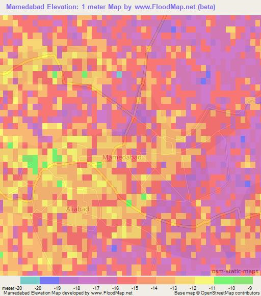 Mamedabad,Azerbaijan Elevation Map
