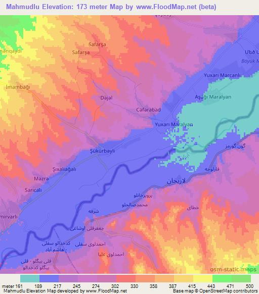 Mahmudlu,Azerbaijan Elevation Map