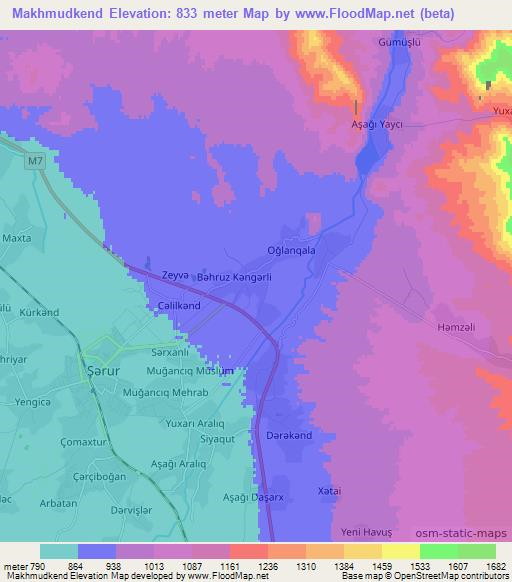 Makhmudkend,Azerbaijan Elevation Map