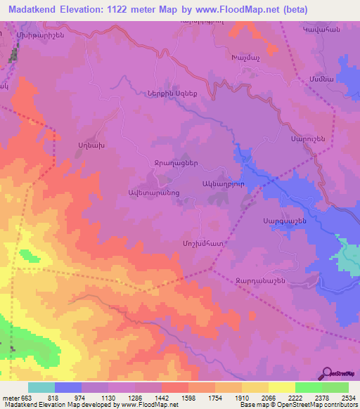 Madatkend,Azerbaijan Elevation Map