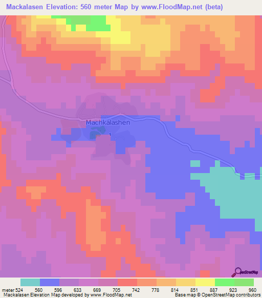 Mackalasen,Azerbaijan Elevation Map