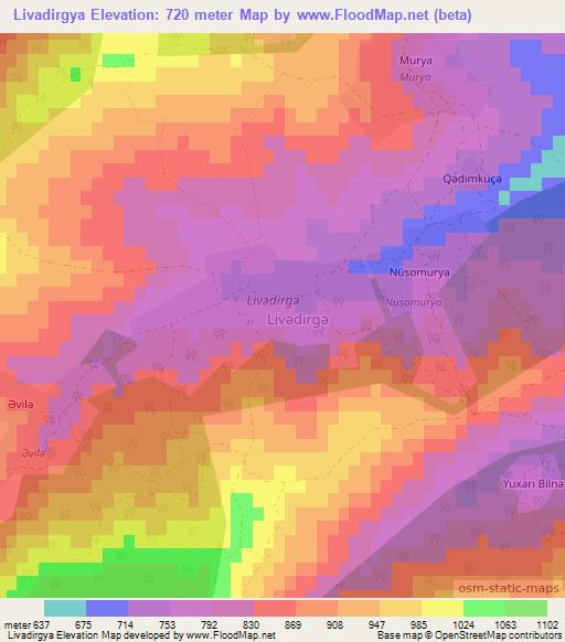 Livadirgya,Azerbaijan Elevation Map
