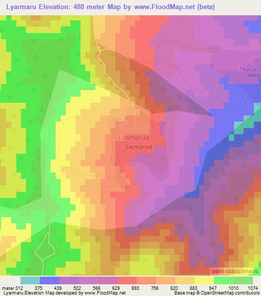 Lyarmaru,Azerbaijan Elevation Map