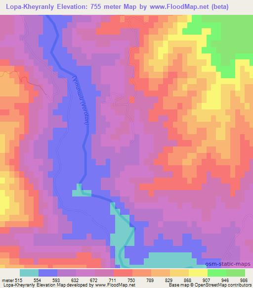 Lopa-Kheyranly,Azerbaijan Elevation Map