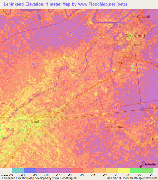 Leninkend,Azerbaijan Elevation Map