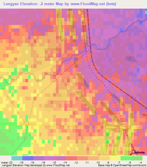 Lengyan,Azerbaijan Elevation Map