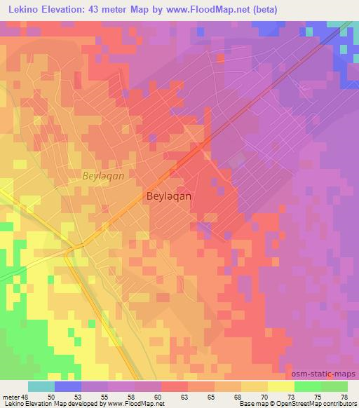 Lekino,Azerbaijan Elevation Map