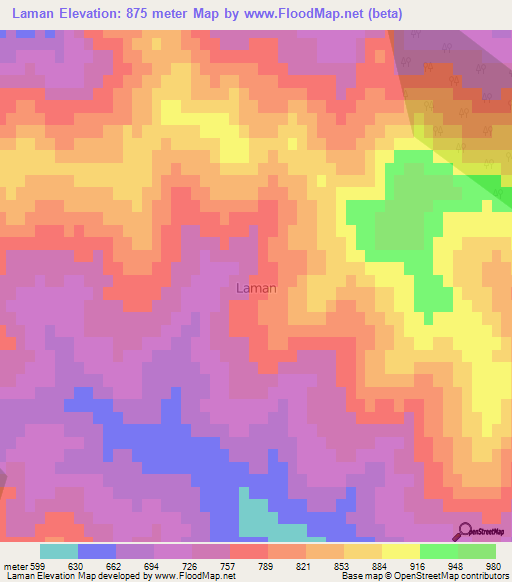 Laman,Azerbaijan Elevation Map