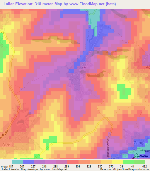 Lallar,Azerbaijan Elevation Map