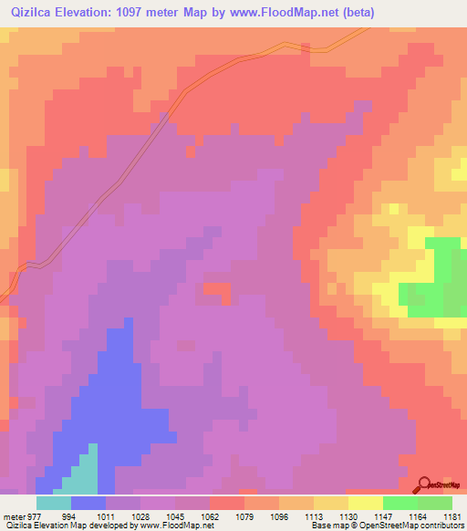 Qizilca,Azerbaijan Elevation Map