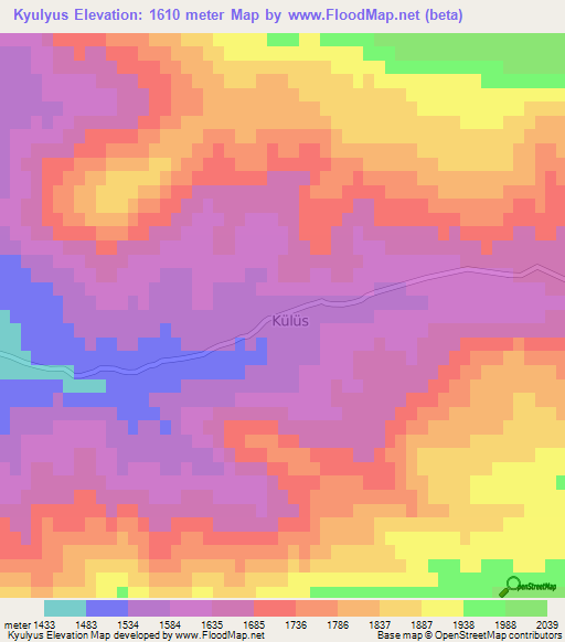 Kyulyus,Azerbaijan Elevation Map