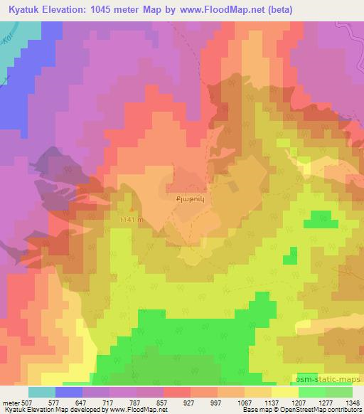 Kyatuk,Azerbaijan Elevation Map